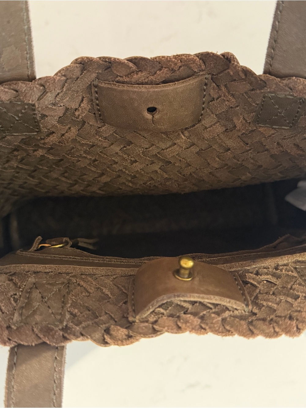 MADEWELL Small Transport Crossbody Woven Leather Edition Bag- Brown - Picture 3 of 5